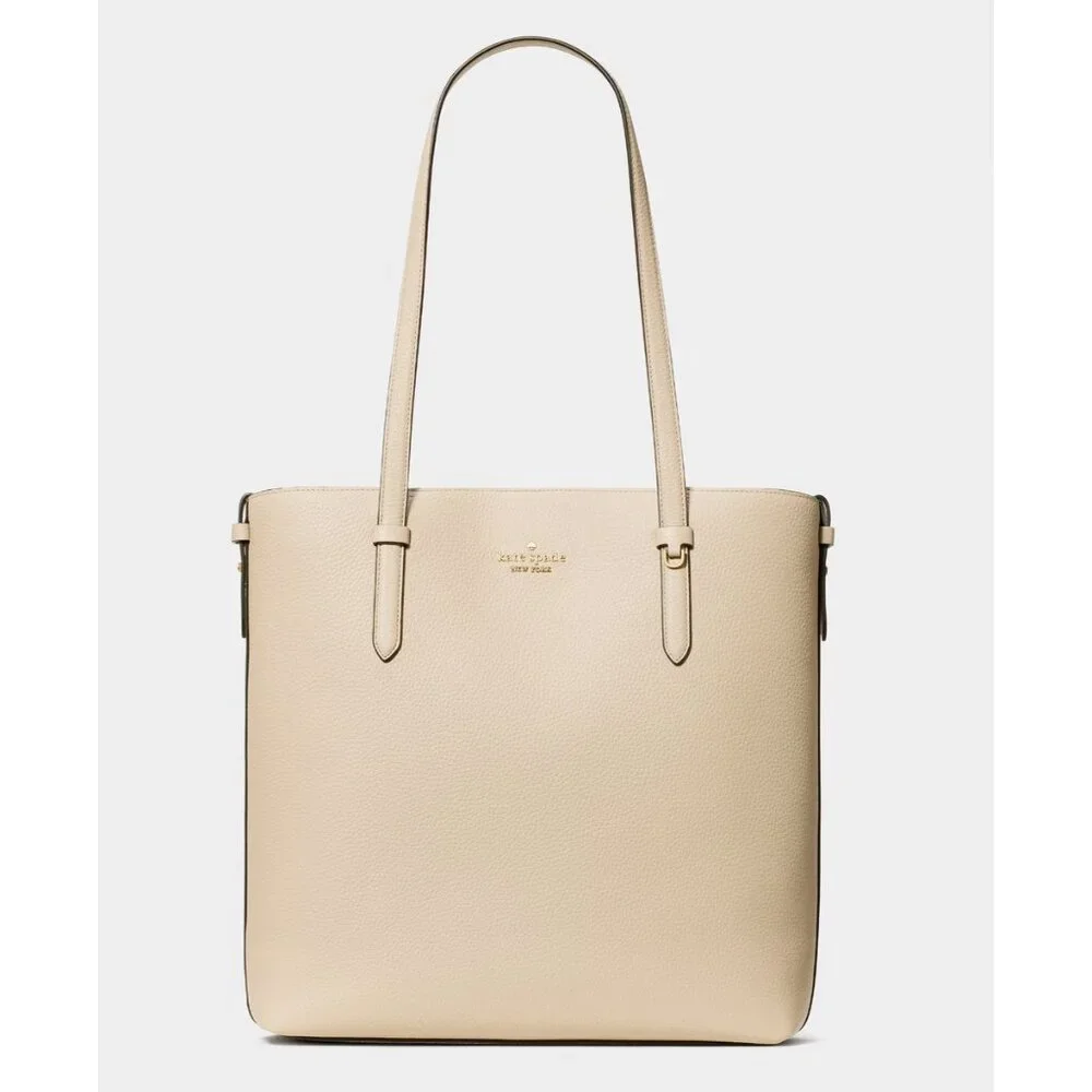 New Kate Spade Juliette Pebble Leather Medium Tote Light Sand - Picture 1 of 4